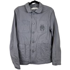 Disney Unisex The Haunted Mansion Halloween Gray ButtonDown LongSleeve Shacket-S